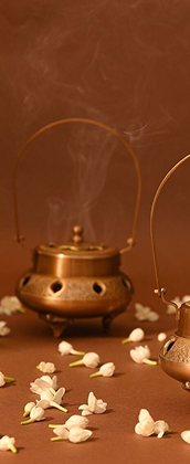 Brass Lamps with Flower